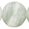 Green marble 1pkg1, puffed flat round bead natural, 15 inch 38-40mm light image number 0