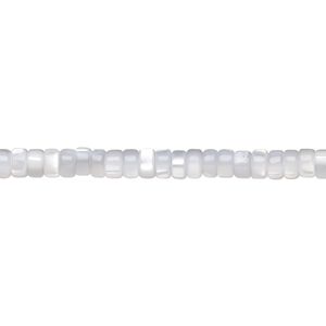 Bead, mother-of-pearl shell (dyed), grey, 3x2mm heishi, Mohs hardness 3-1/2. Sold per 15-1/2 to 16-inch strand.