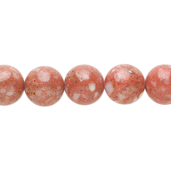 Multi-gemstone / mother-of-pearl shell / resin 1pkg1, round bead 15 inch 9-11mm image number 0