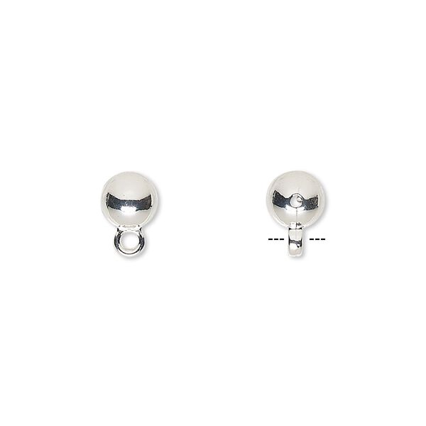 Bead, silver-finished "pewter" (zinc-based alloy), 6mm round with closed loop. Sold per pkg of 100. image number 0
