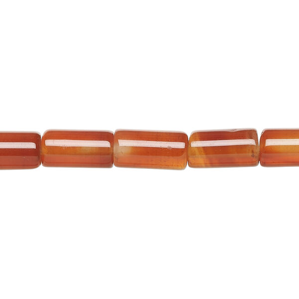 Red agate 1pkg1, round tube bead, 15 inch 9x6mm-11x7mm image number 0