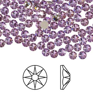 Flat back 1440pk crystal vitrail light foil back, Swarovski® 3.8-4mm rose round SS16 2088