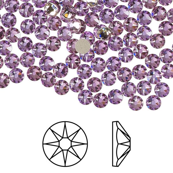 Flat back 1440pk crystal vitrail light foil back, Swarovski® 3.8-4mm rose round SS16 2088 image number 0