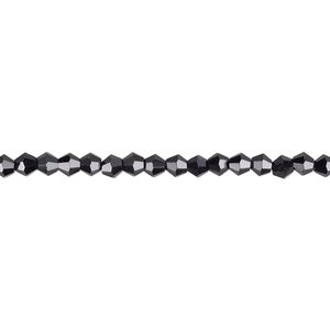 Bead 1pk 16 facets opaque black, Celestial Crystal® 3mm bicone 15.5-16 inch