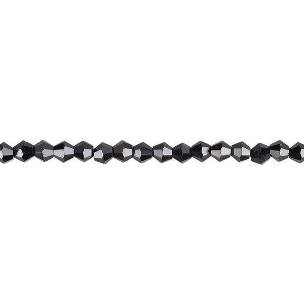 Bead 1pk 16 facets opaque black, Celestial Crystal® 3mm bicone 15.5-16 inch image number 0