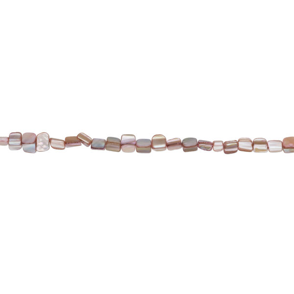 Mother-of-pearl shell 1pkg1, triangle tube bead 15 inch light orchid and beige 6x6mm-9x7mm image number 1
