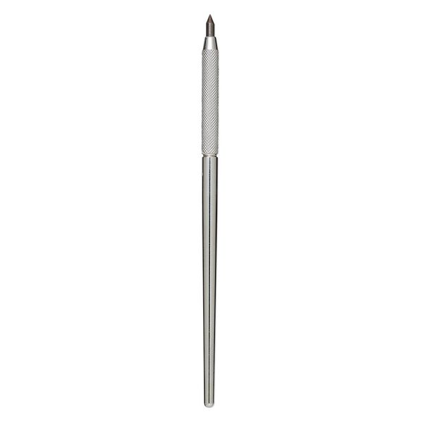 Engraving pen, steel and tungsten carbide, silver and blue, 5-3/4 inches with 0.5mm engraving tip. Sold individually. image number 0
