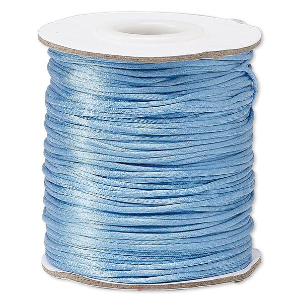 Cord, Satinique™, satin, denim blue, 1mm mini. Sold per 200-foot spool. image number 0