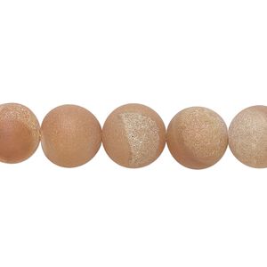 Druzy agate 1pkg1, matte round bead 8 inch 10mm