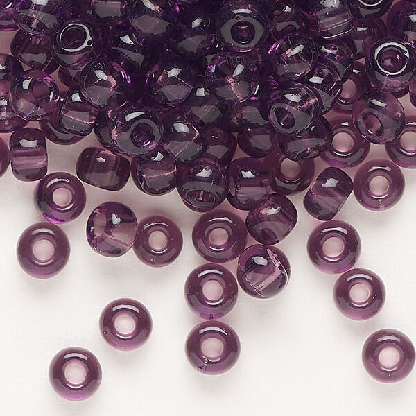 Seed bead, Preciosa Ornela, glass, transparent amethyst, #2 rocaille. Sold per 50-gram pkg. image number 0