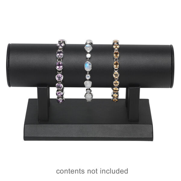 Display, bracelet, leatherette, black, 7-1/2 x 3 x 4 inches overall. Sold individually. image number 1