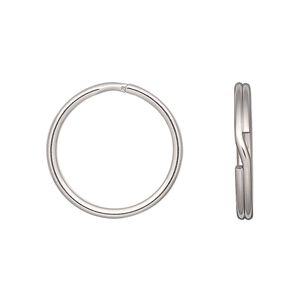 Split ring, stainless steel, 20mm round, 16.5mm inside diameter. Sold per pkg of 20.