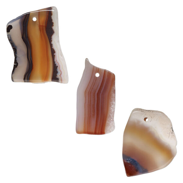 Multi-agate 1pkg1, top-drilled freeform random B- grade, mix 25x8mm-38x26mm image number 0