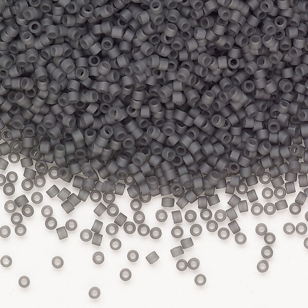 Seed bead, Miyuki Delica®, glass, pkg/50g, #11 round, opaque matte glazed luster grey. image number 0