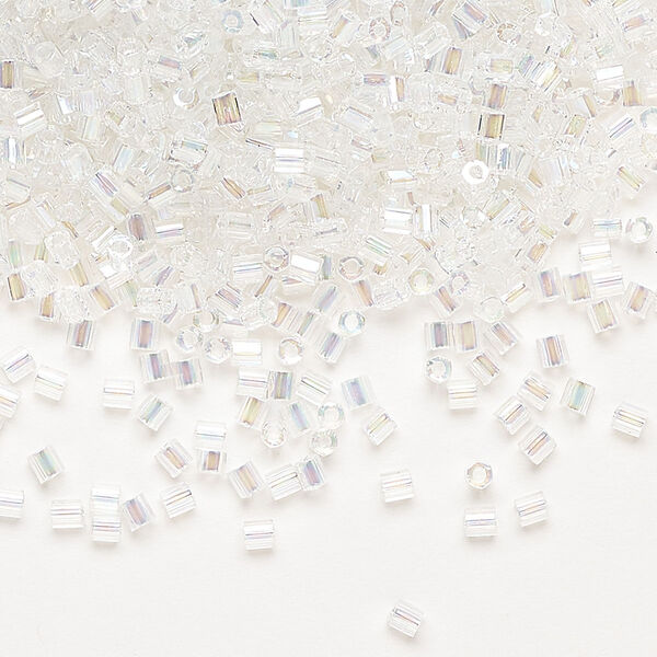 Seed bead, Miyuki, glass, pkg/50g, #11 2-cut hex, translucent pearl (HEX-621). image number 0