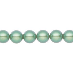 Pearl 100pk pearlescent green, Preciosa Czech crystal 8mm round