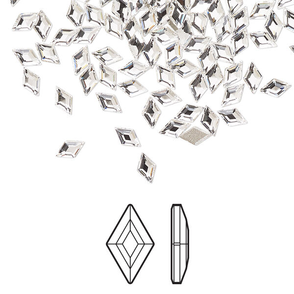 Flat back 24pk crystal foil back, Crystal Passions® 5x3mm diamond 2773 image number 0