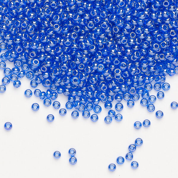 Seed bead, Preciosa Ornela Czech glass, pkg/500g, #11 rocaille, translucent luster light blue, (36050). image number 0