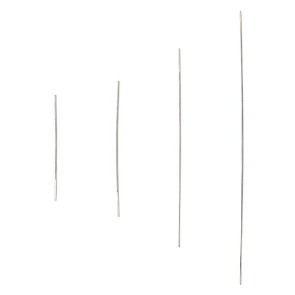 Needle, Beadalon®, stainless steel, pkg/4 piece set, 1-3/4, 2-1/4, 3-1/4 and 4-1/2 inches, 0.58mm width, big-eye. image number 0