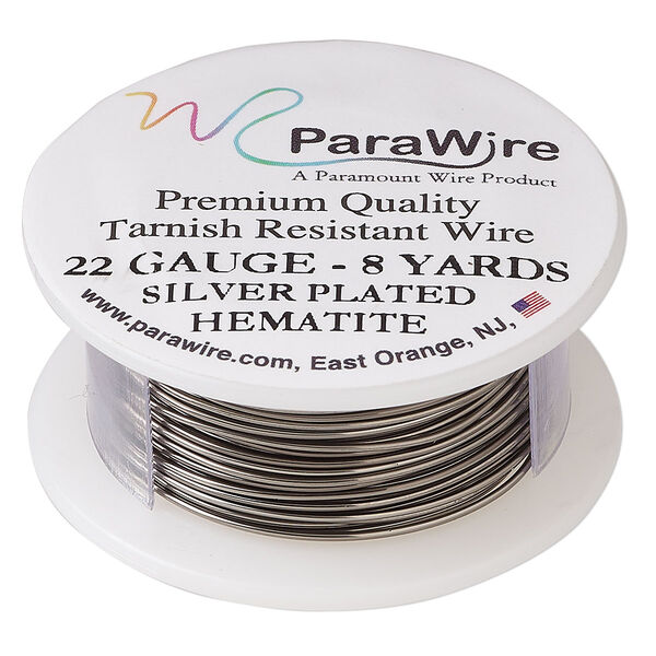 Wire, ParaWire™, enameled copper, hematite, round, 22 gauge. Sold per 8-yard spool. image number 0