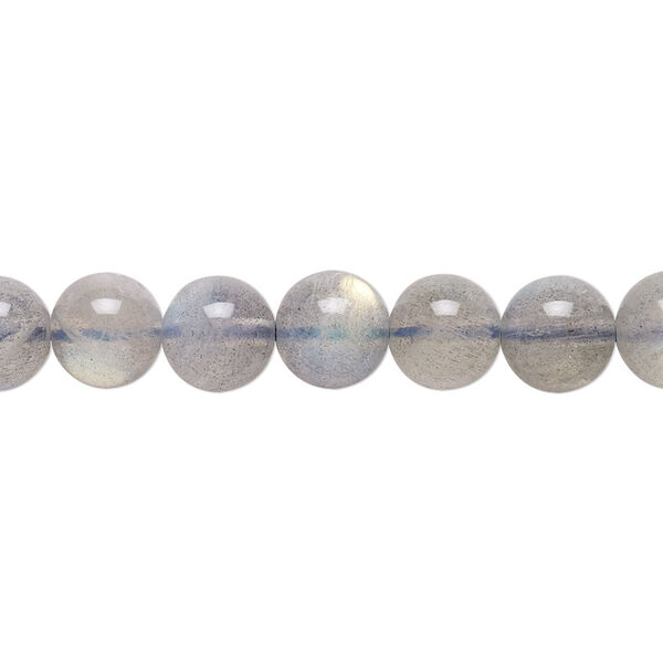 Bead, labradorite (natural), 7.5-8mm semi-round, A- grade, Mohs hardness 6 to 6-1/2. Sold per 7-inch strand, approximately 20-25 beads. image number 0