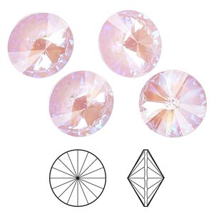 Chaton 4pk crystal lavender DeLite, Crystal Passions® 14mm rivoli 1122