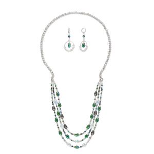 Necklace and earring set, One of a Kind Jewelry, 14 inches. Only one available.