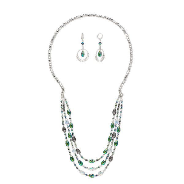 Necklace and earring set, One of a Kind Jewelry, 14 inches. Only one available. image number 0