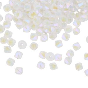 Bead 1440pk white opal shimmer 2X, Swarovski® 4mm XILION bicone 5328