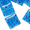 Millefiori glass 1pkg2oz, puffed square bead translucent aqua / dark blue / white 18mm image number 0
