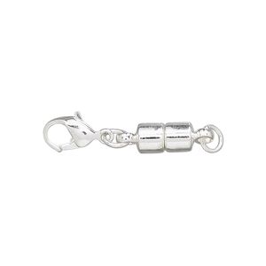 Clasp magnetic 1pkg1 converter silver-plated, 25x6mm, brass Magna Clasp™ 1-strand