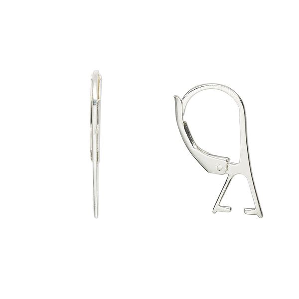 Ear wire leverback 1pkg2 sterling silver, 20mm / 4.5mm grip length, 1 pair image number 0