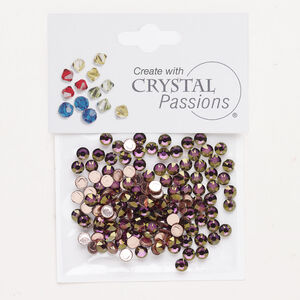 Flat back 1pkg144 crystal lilac shadow foil back, Crystal Passions&reg; rhinestone 3.80-4.00mm hotfix round SS16