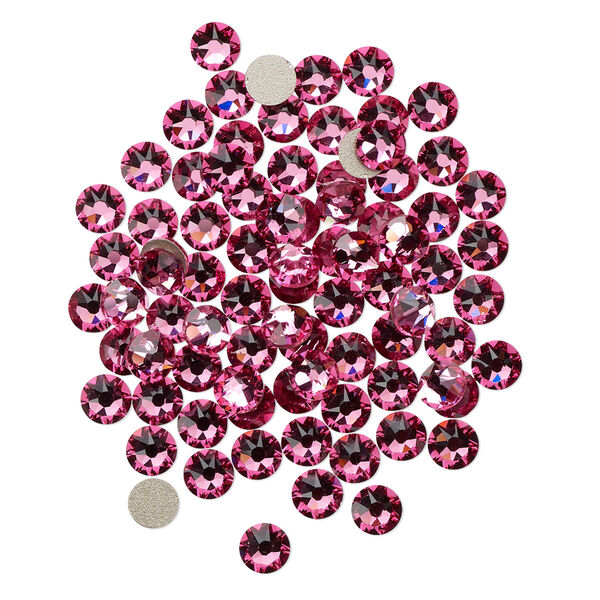 Flat back 144pk rose foil back, Crystal Passions® 3.8-4mm rose round SS16 2088 image number 0