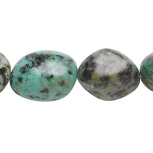 African "turquoise" 1pkg1, tumbled nugget bead 15.5-16 inch large