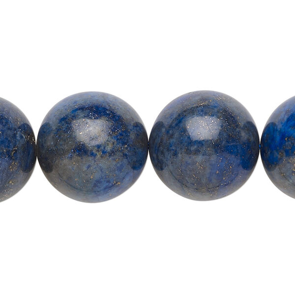Bead, lapis lazuli (dyed), 15-16mm round, C- grade, Mohs hardness 5 to 6. Sold per 15-inch strand. image number 0
