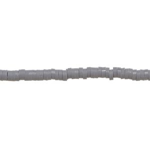 Bead, polymer clay, opaque charcoal, 3x1mm heishi. Sold per pkg of (2) 15-1/2" to 16" strands.