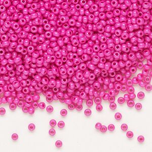 Seed bead, Preciosa Ornela, glass, opaque Terra Intensive magenta, #11 rocaille. Sold per 50-gram pkg.