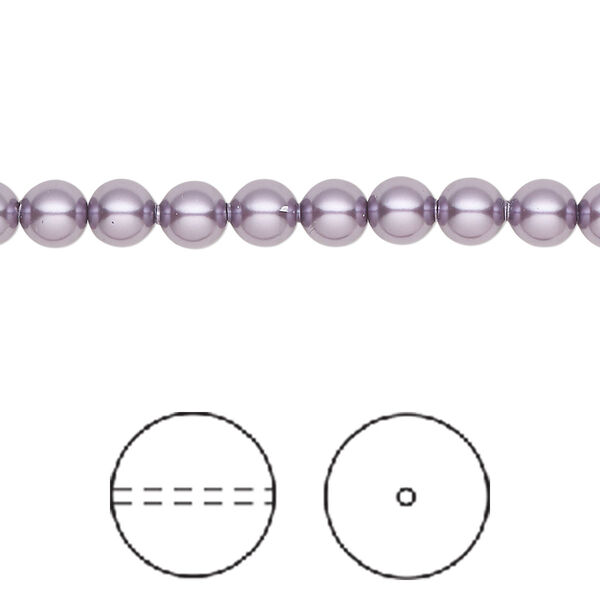 Pearl 100pk light amethyst pearl, Crystal Passions® 5mm round 5810 image number 0