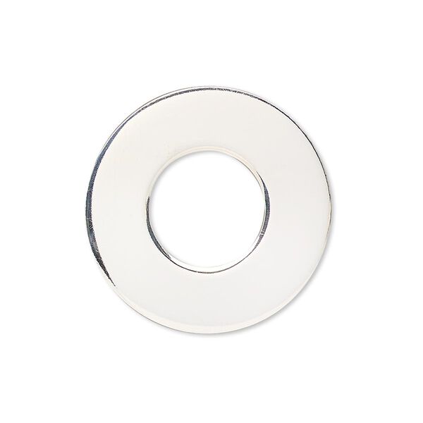 Component, sterling silver-filled, 26mm round flat donut. Sold individually. image number 0