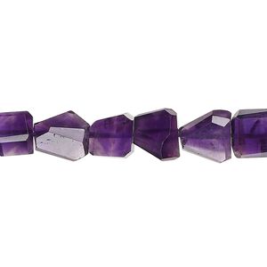 Amethyst 1pkg1, hand-cut faceted freeform bead natural 14 inch 8x7mm-13x11mm