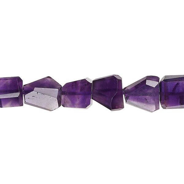 Amethyst 1pkg1, hand-cut faceted freeform bead natural 14 inch 8x7mm-13x11mm image number 0