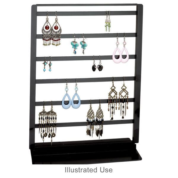Display, earring and chain, acrylic, black, 14-1/2 x 10-3/4 x 4-1/2 inches. Sold per pkg of 3. image number 2