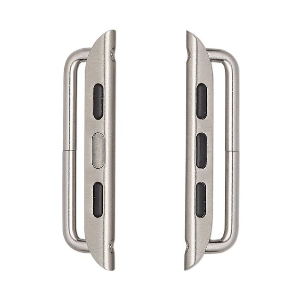 Watch component, imitation rhodium-finished brass, 35x7.5mm with 25mm bar. Sold per pkg of 2. image number 0