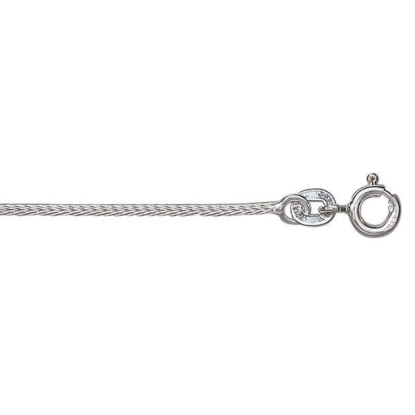 Chain, sterling silver, 1.3mm round foxtail, 24 inches. Sold individually. image number 0