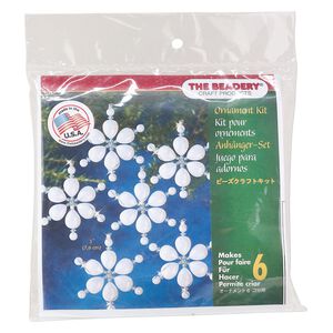 Ornament kit 1pkg1 The Beadery®, polystyrene, snowflake, mixed colors, ornament (7016)