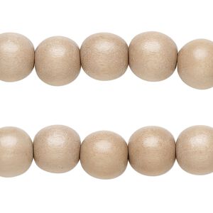 Taiwanese cheesewood 1pkg2, hand-cut round bead 15.5-16 inch medium tan 10mm