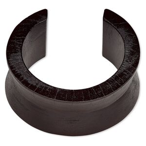 Bracelet, cuff, wood (dyed / waxed), dark brown, 34mm wide hand-carved valley band, 7-1/2 inches. Sold individually.