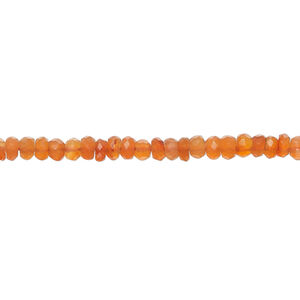 Carnelian 1pkg1, hand-cut faceted rondelle bead, 13 inch 3x2mm-4x3mm