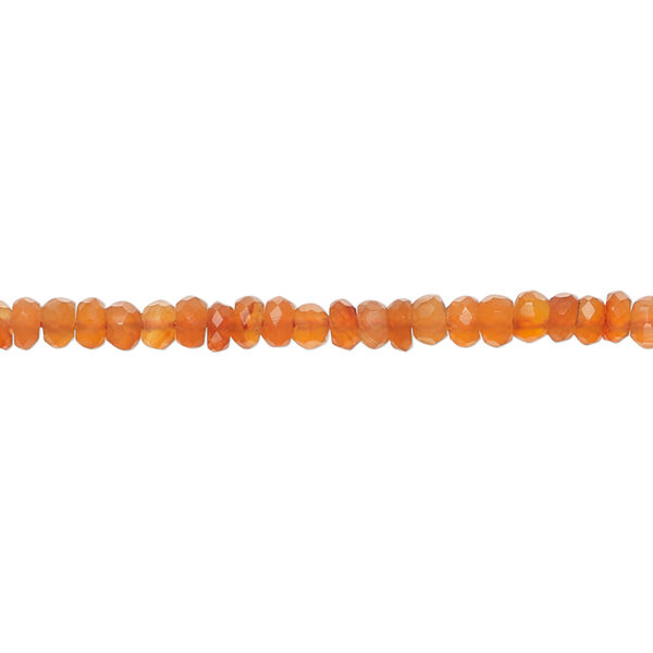 Carnelian 1pkg1, hand-cut faceted rondelle bead, 13 inch 3x2mm-4x3mm image number 0